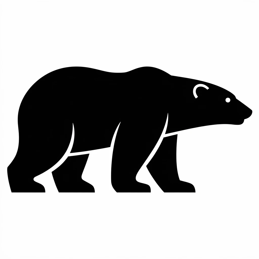 Polar bear icon black silhouette emoji