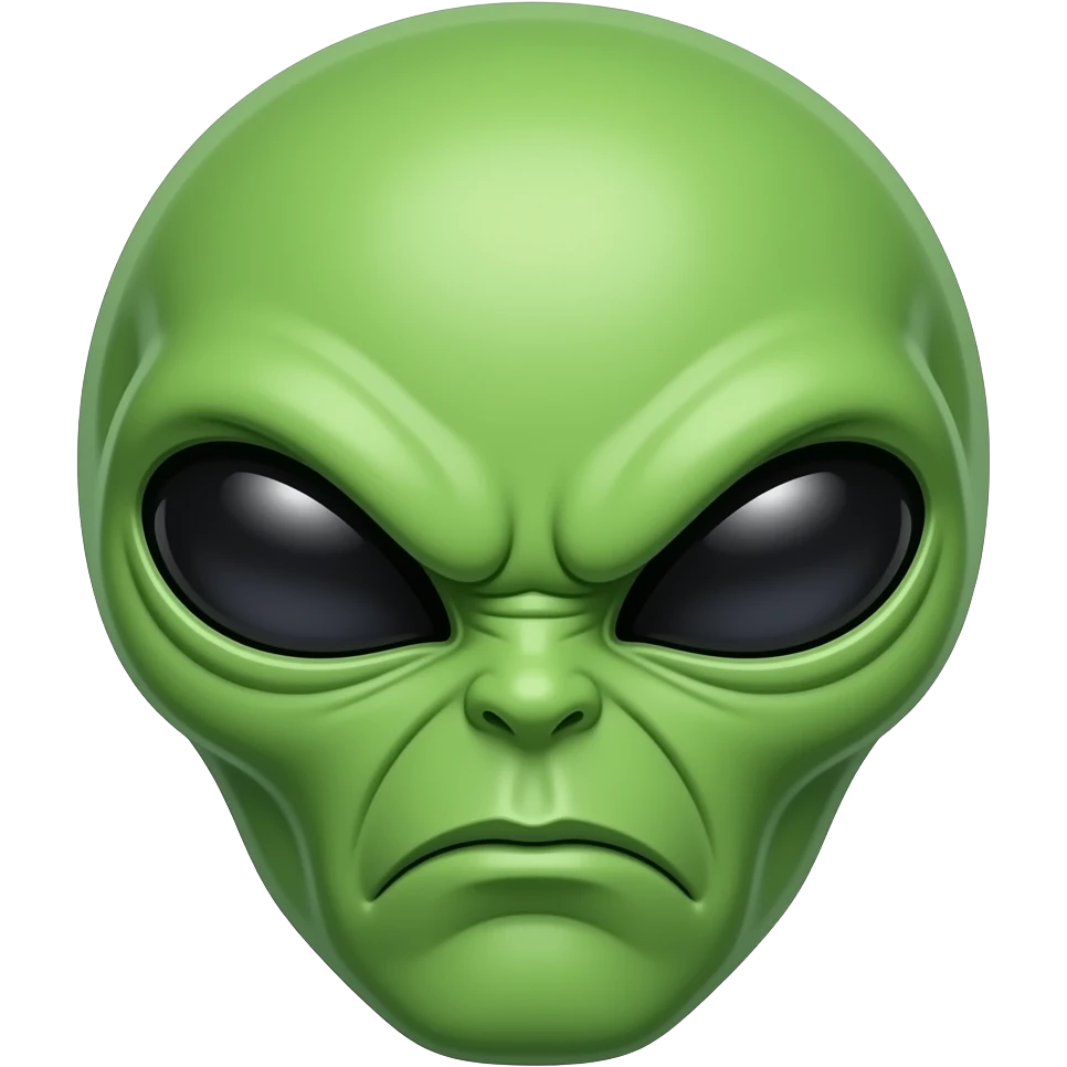 Dünya uzaylısı sinirli emoji