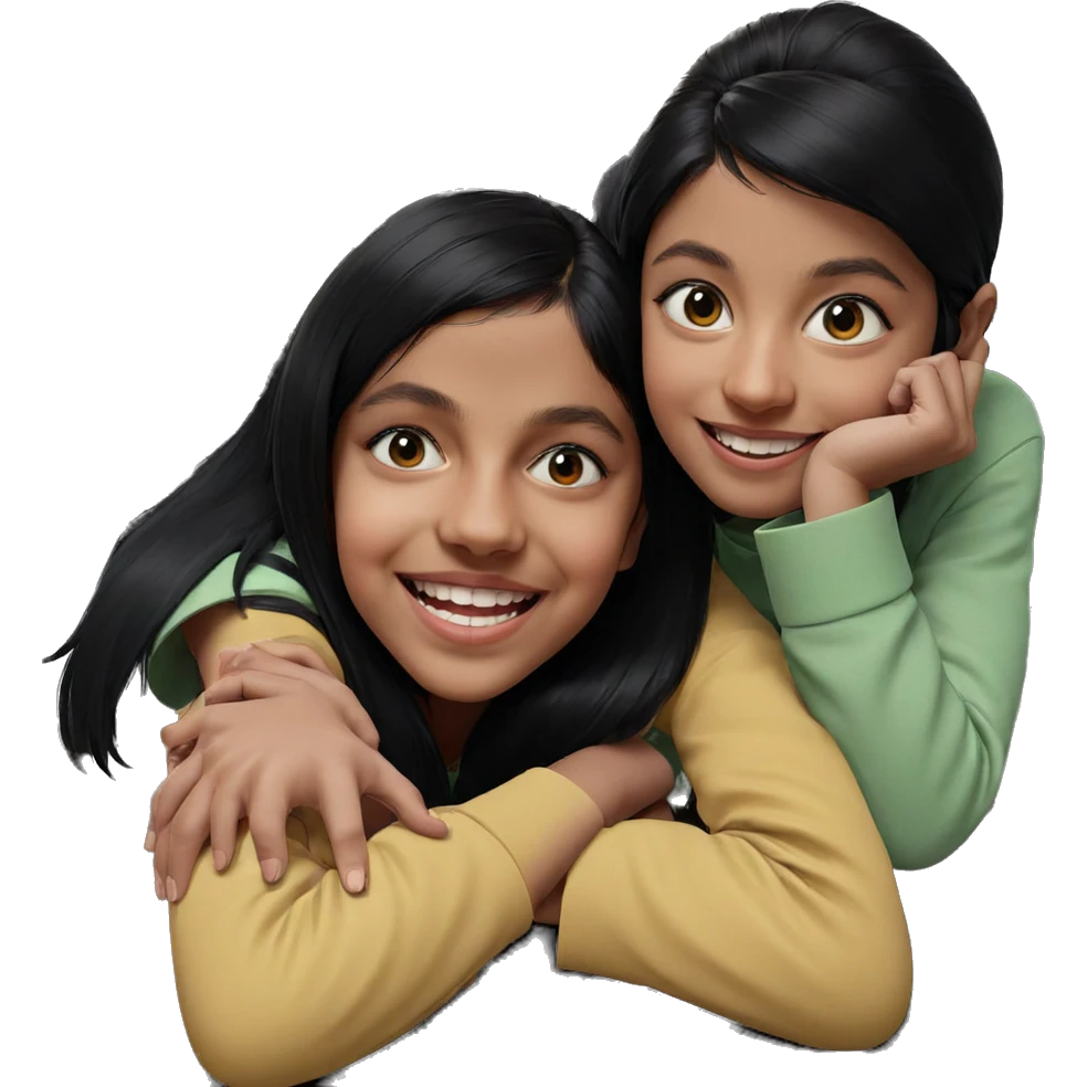 smiling girls with black hair emoji