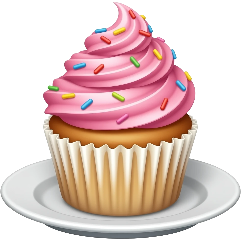 Cupcake with pink icing emoji