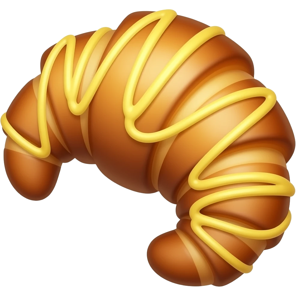 Croissant with drizzled Yellow icing emoji