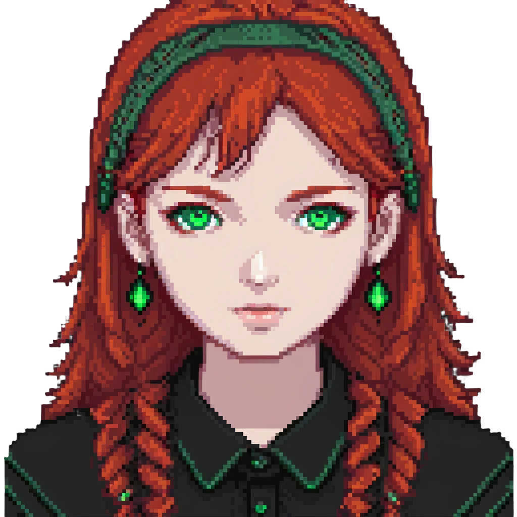 person with green eyes and red hair emoji