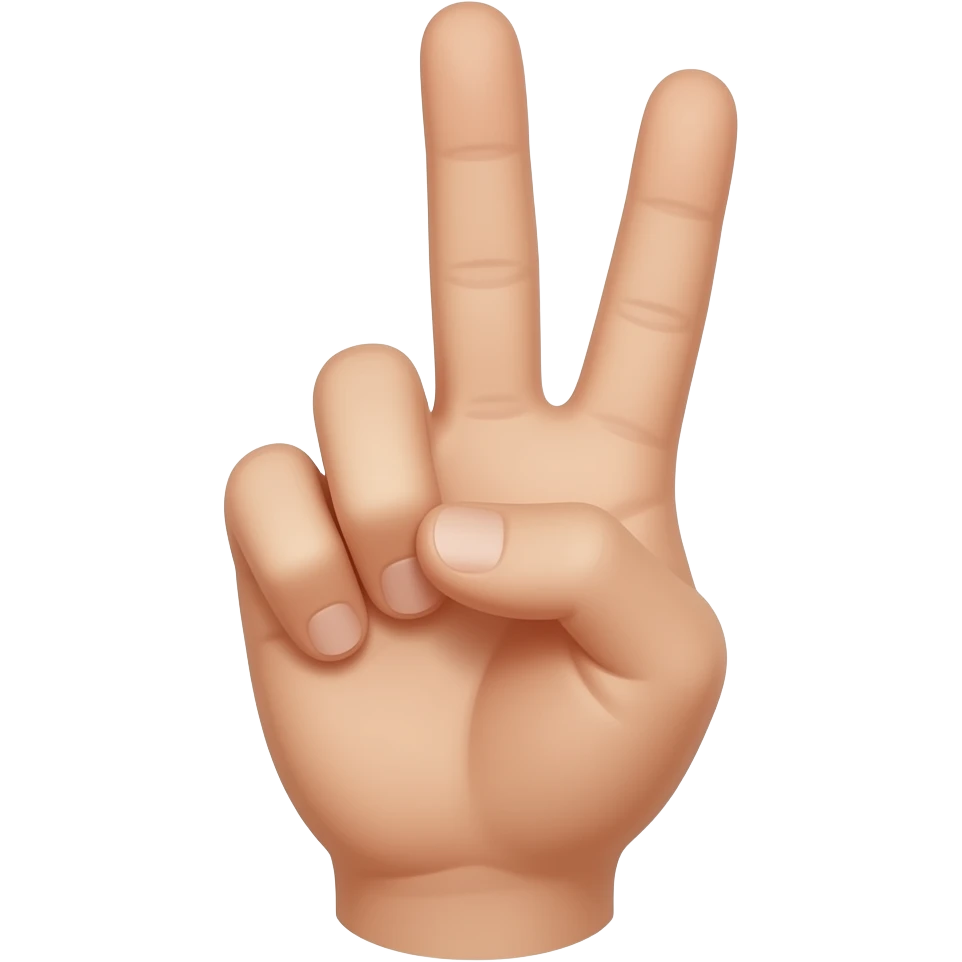 die zahl 3 mit daumen zeige und mittelfingern gezeigt emoji