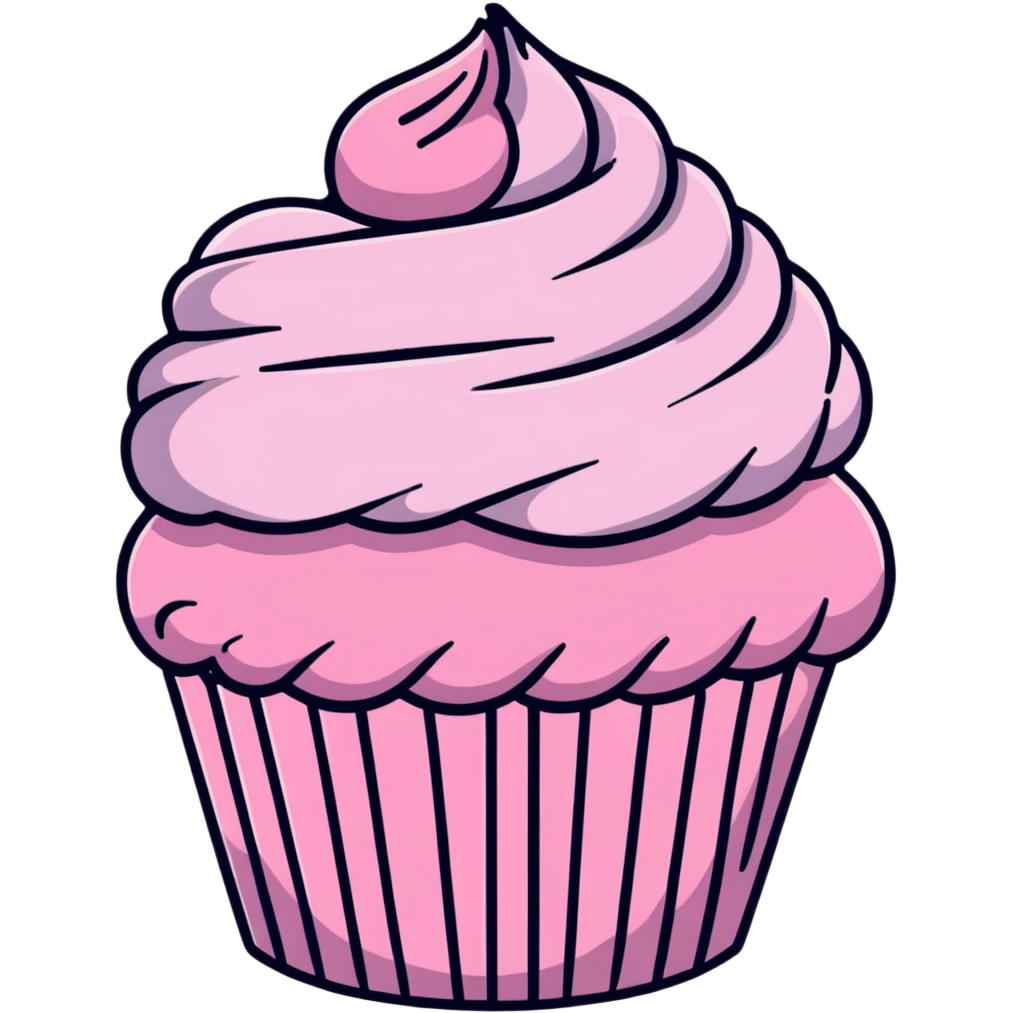 cupcake with pink icing emoji