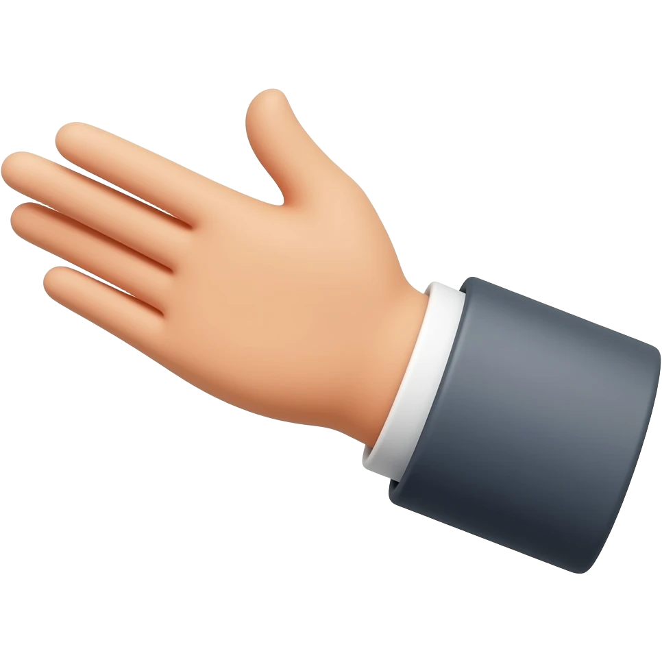 can i have this flipped and without the torch, just the HAND, the palm side, a receiving gesture, with arm emoji