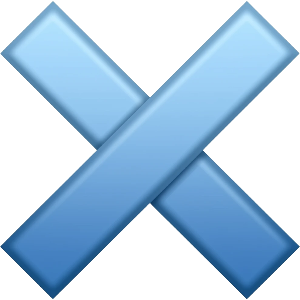 Blue horizontal stripes cross emoji