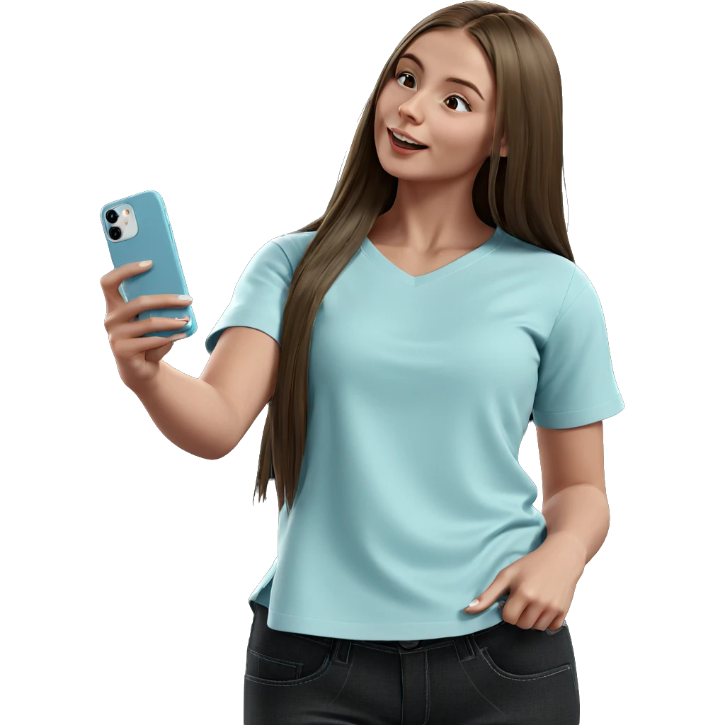 girl taking a selfie emoji