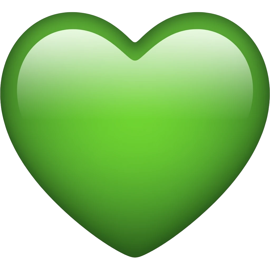 Pista green colour heart emoji