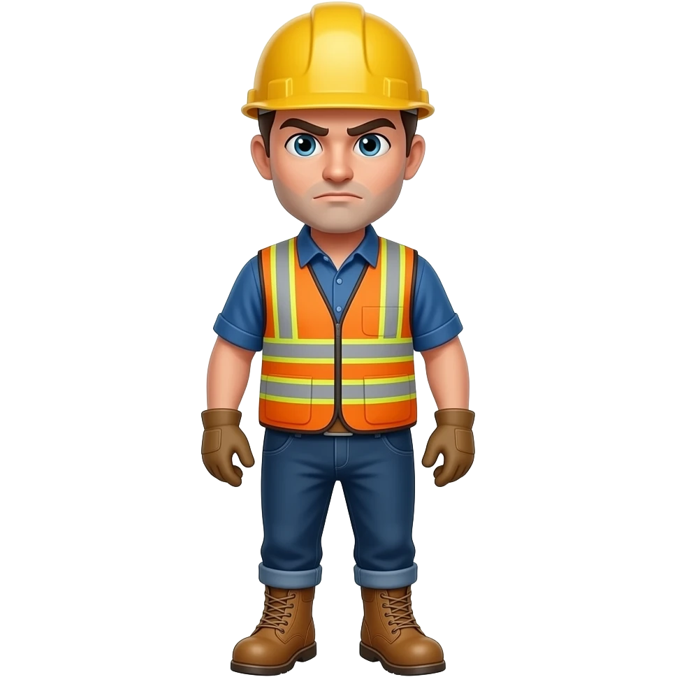 mean construction worker emoji