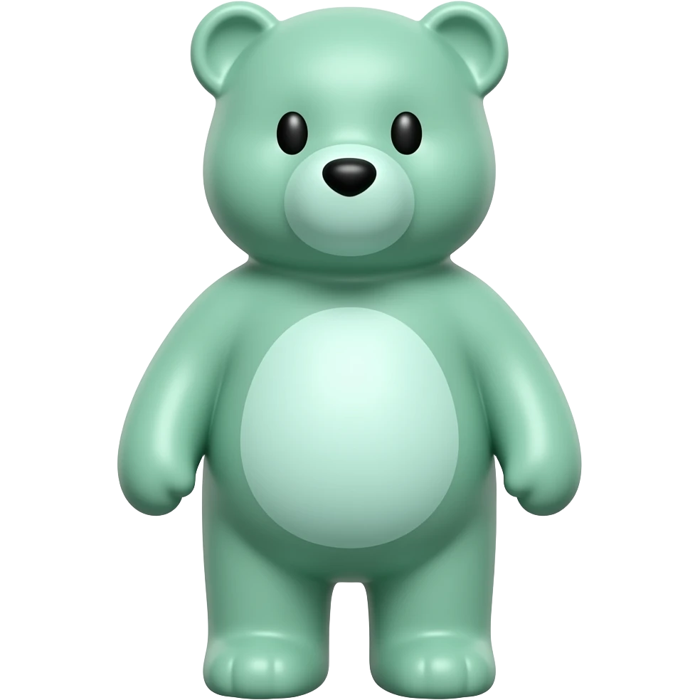 light green realistic gummmy bear emoji
