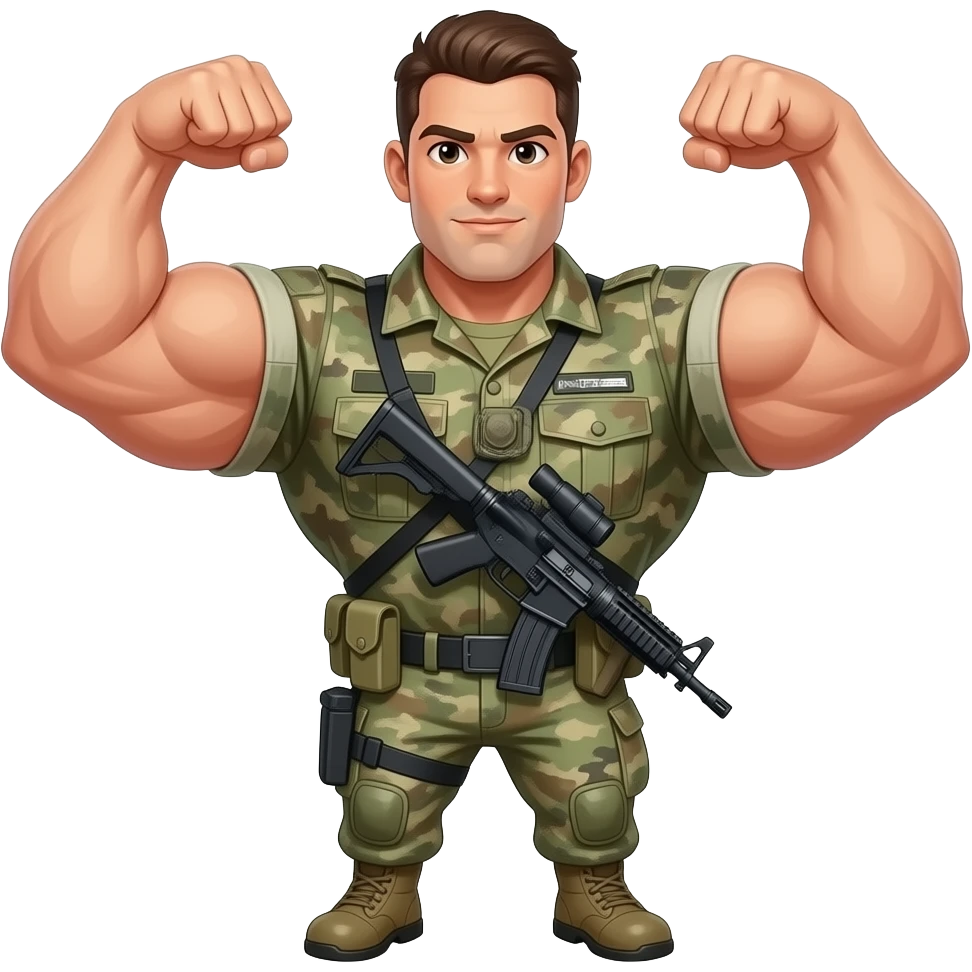 make a cute soldier that is very very very very very very very strong muchles emoji