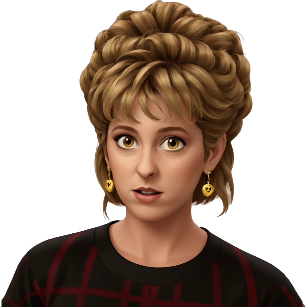brown haired girl with earrings emoji