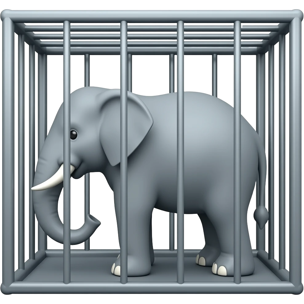 Elephant in the cage emoji