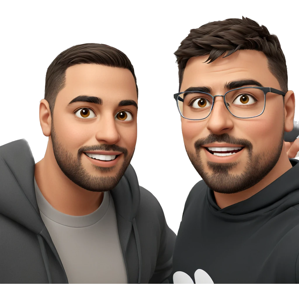 smiling boys in casual attire emoji