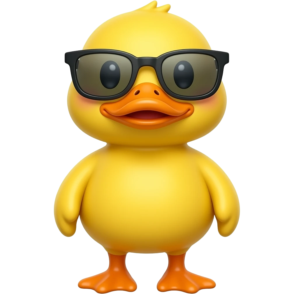 yellow duck with cool glasses emoji