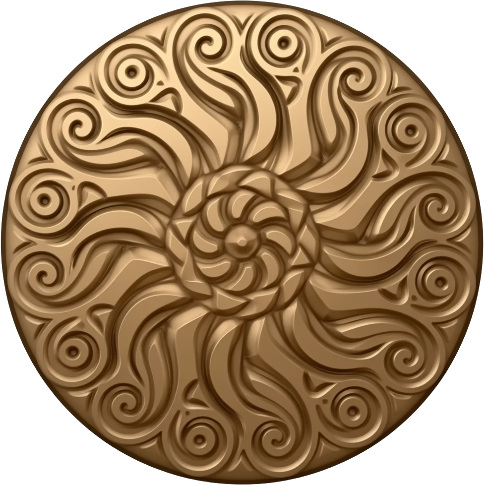 Бронзовый резной круг emoji