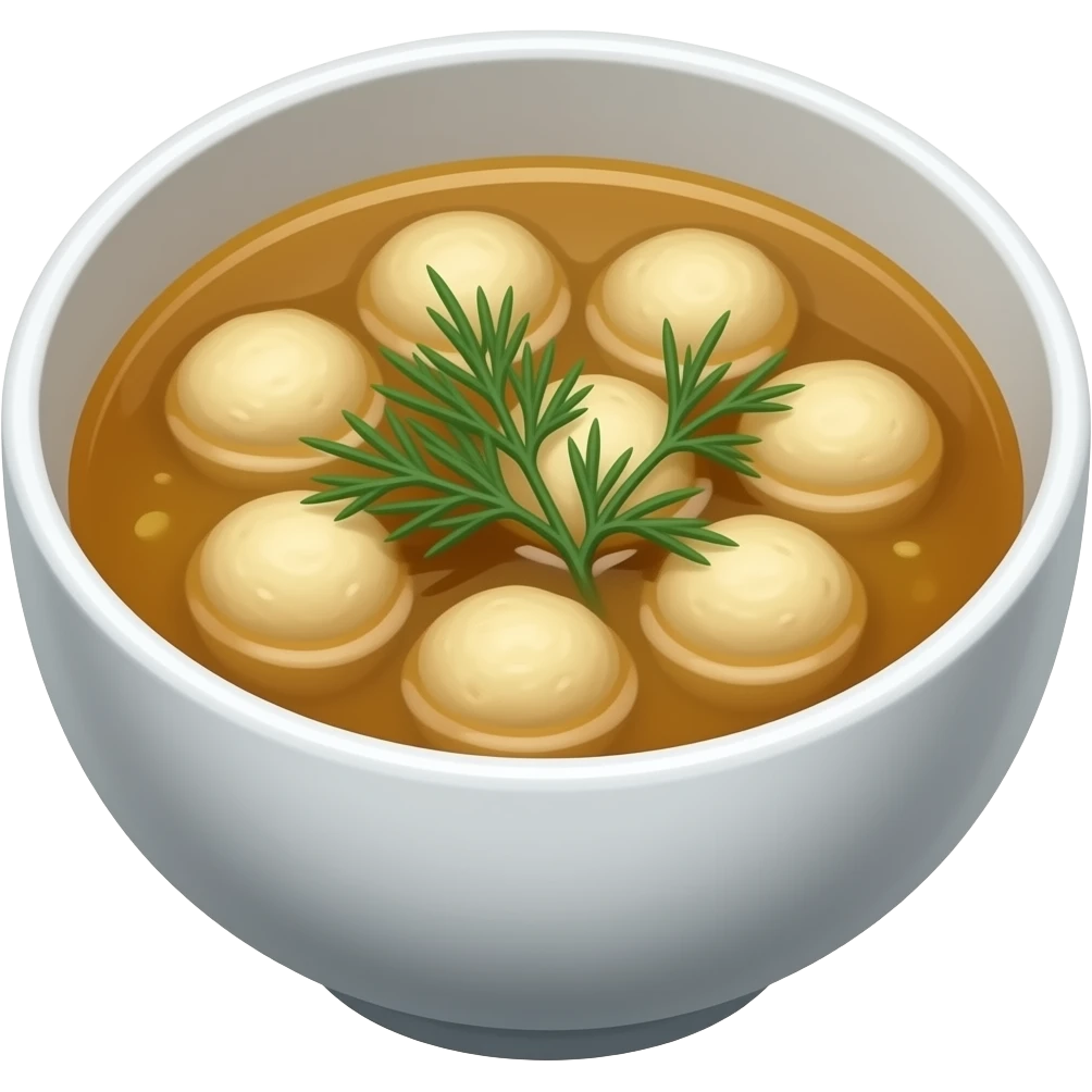 Matzo ball soup with dill emoji