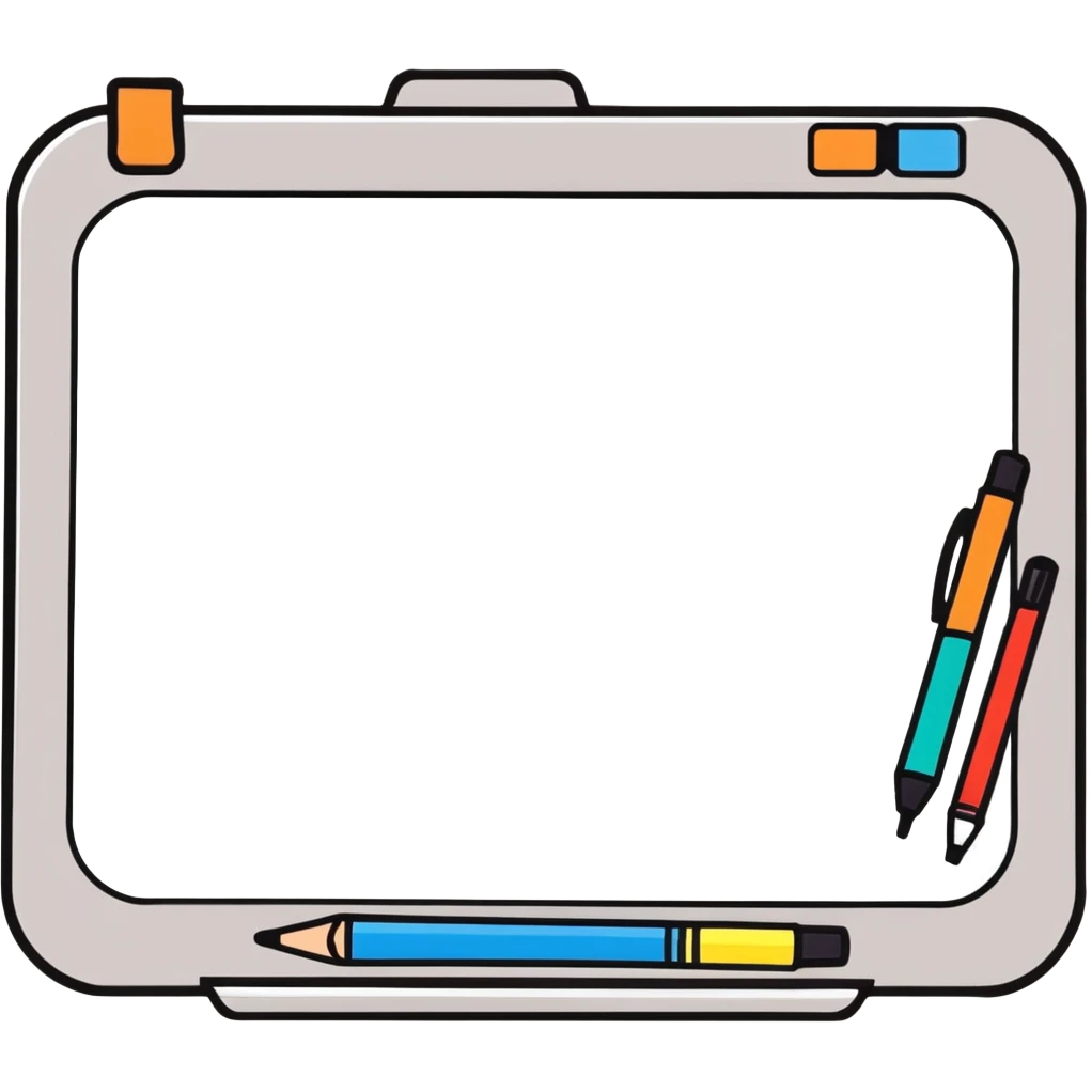 Dry erase board, marker emoji