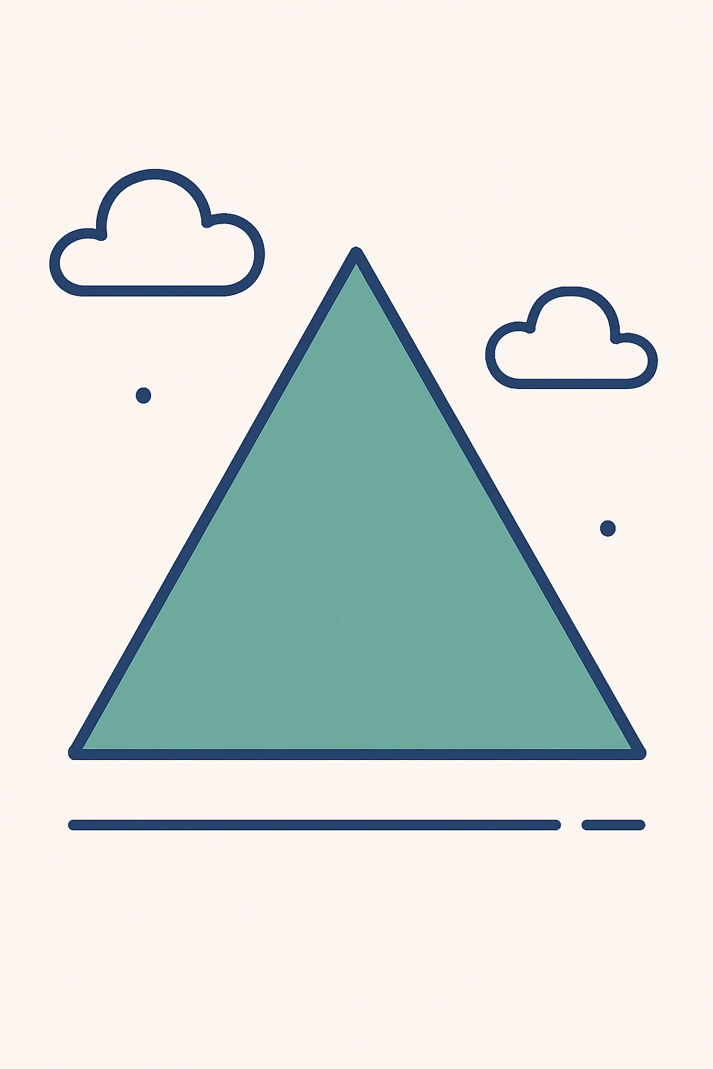 green triangle flat illustration style emoji
