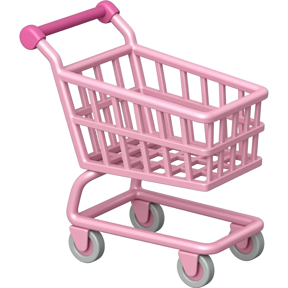 carrinho de compras rosa emoji