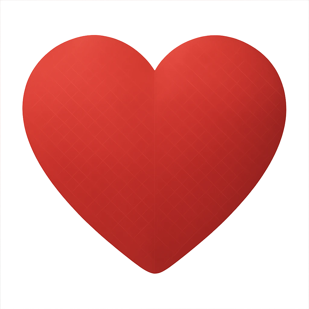 heart with a subtle grid pattern, clean digital illustration emoji