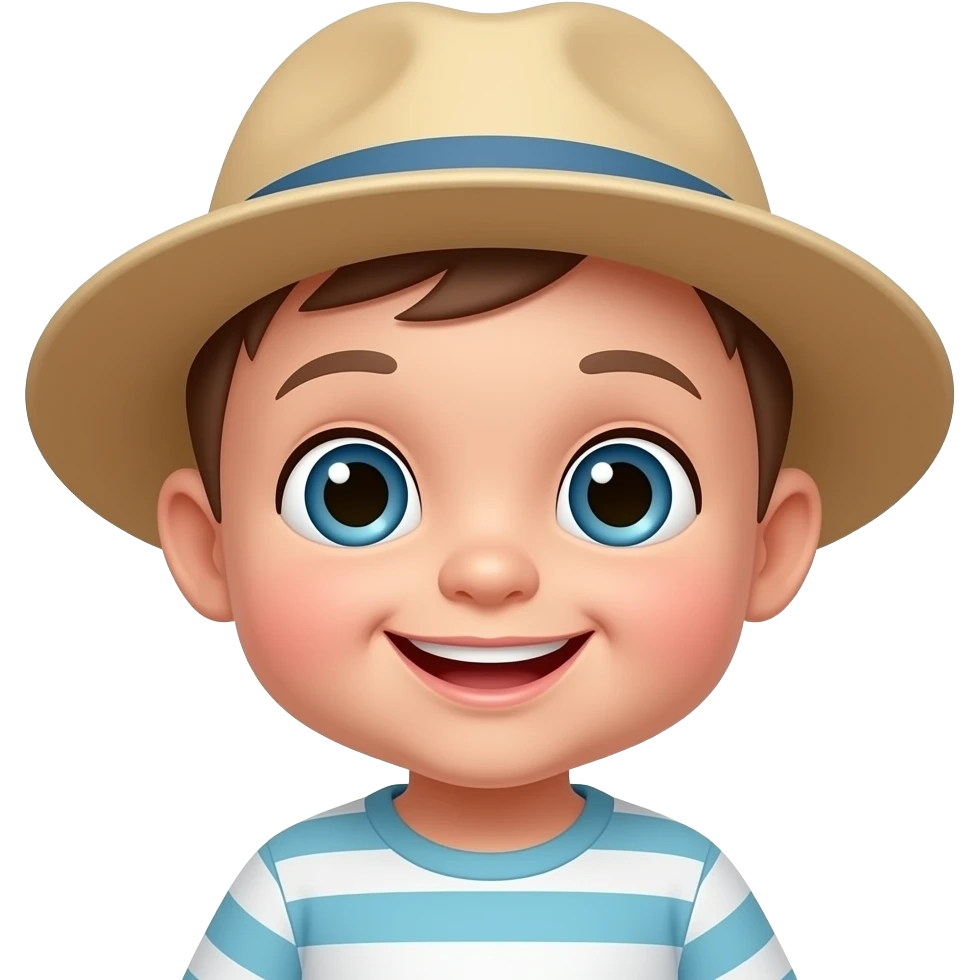 smilling baby with hat emoji