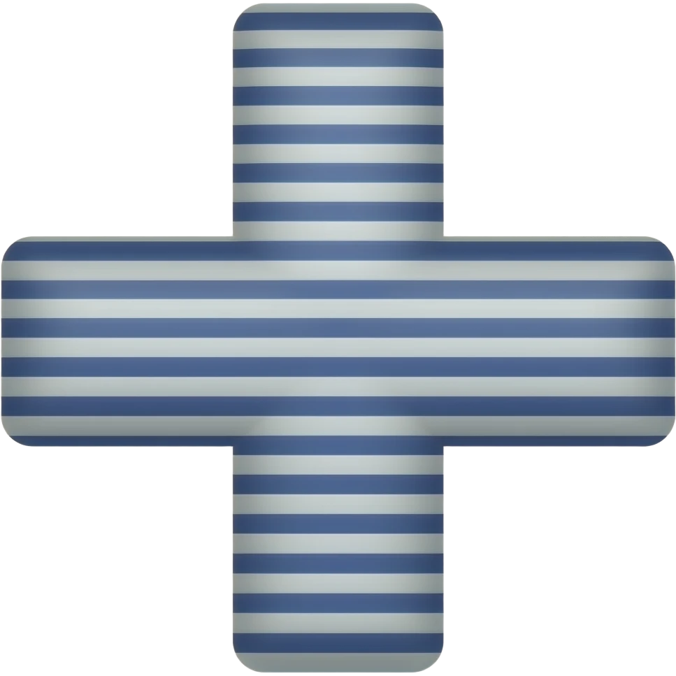 Dark blue and white horizontal striped cross emoji