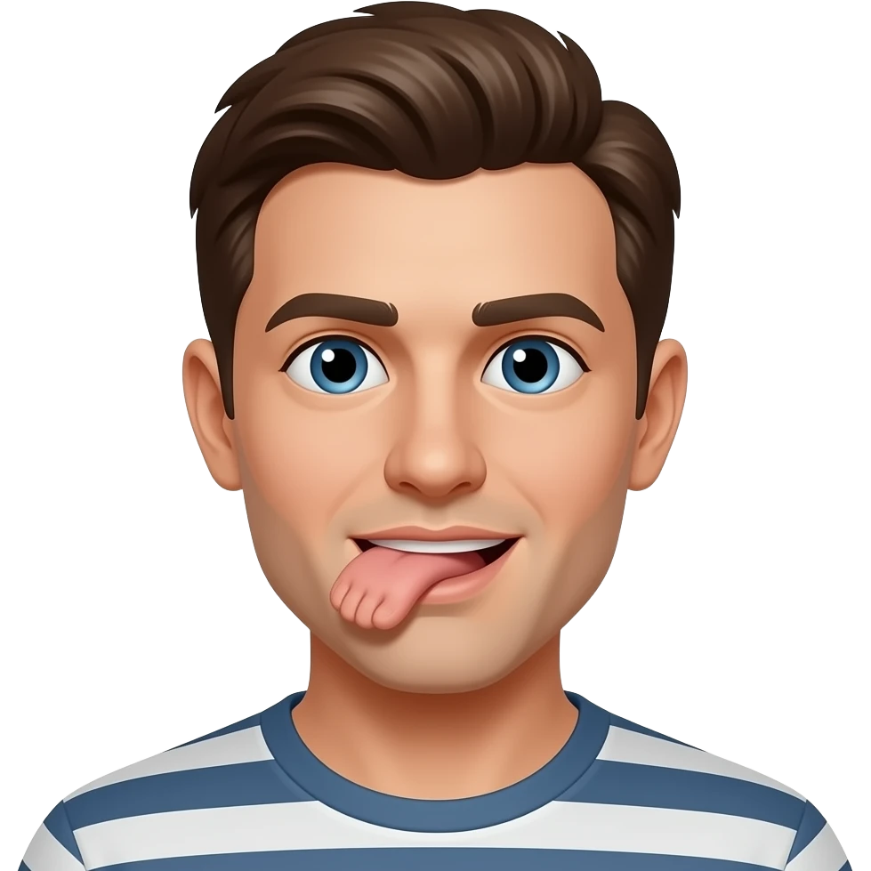 A person with toes in his mouth emoji