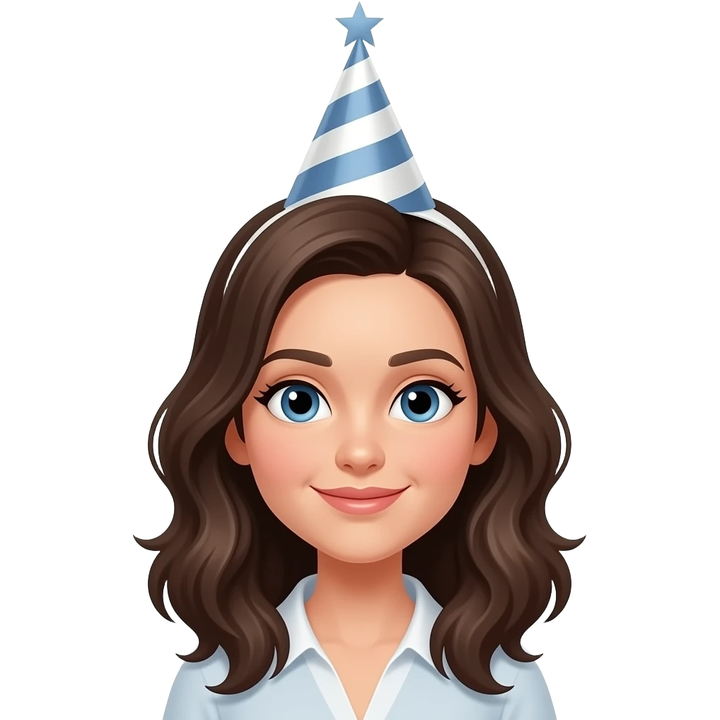 woman in a birthday cap emoji