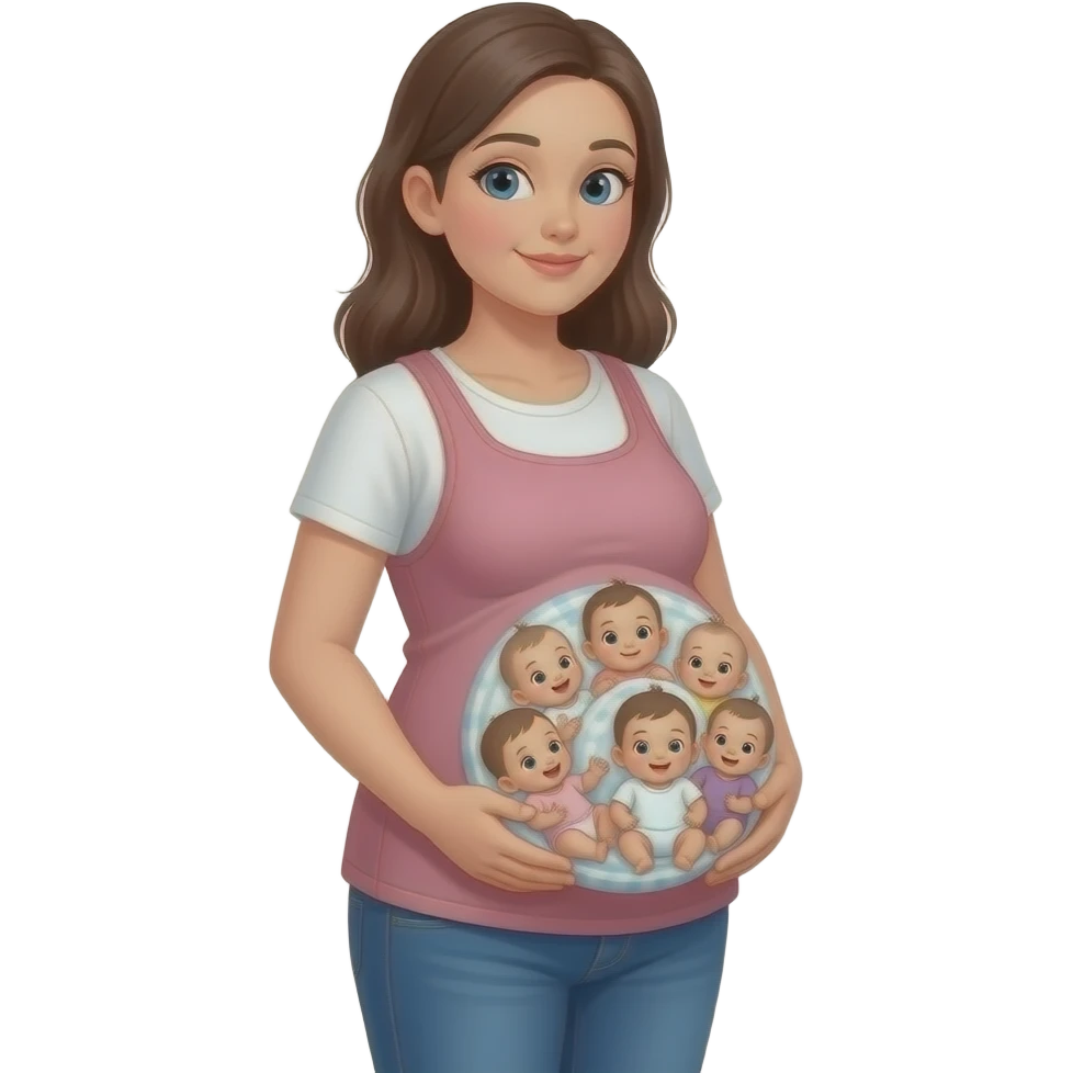 make pregnant lady that has five kids in her belly and her belly is very very huge emoji
