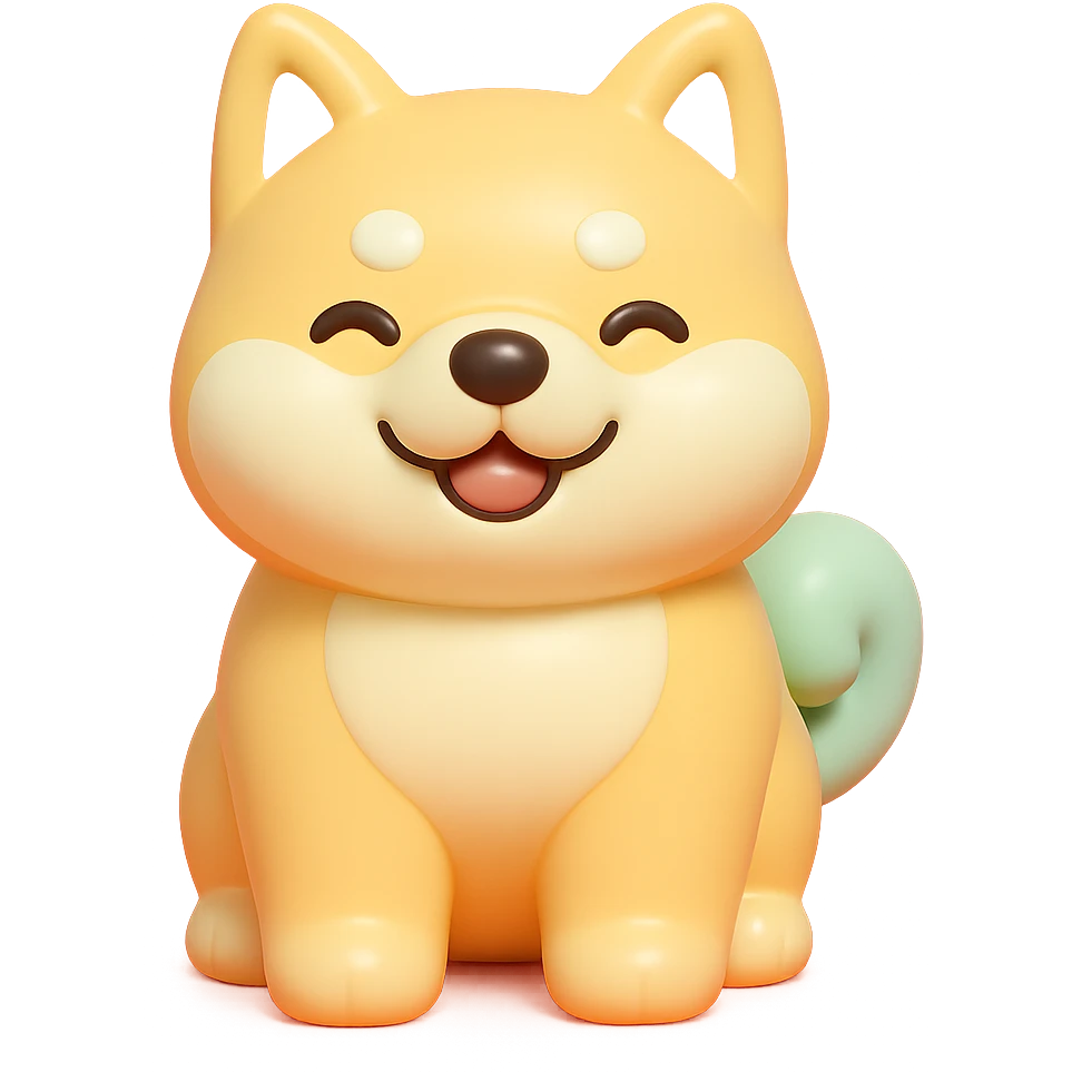 shiba inu, happy emoji