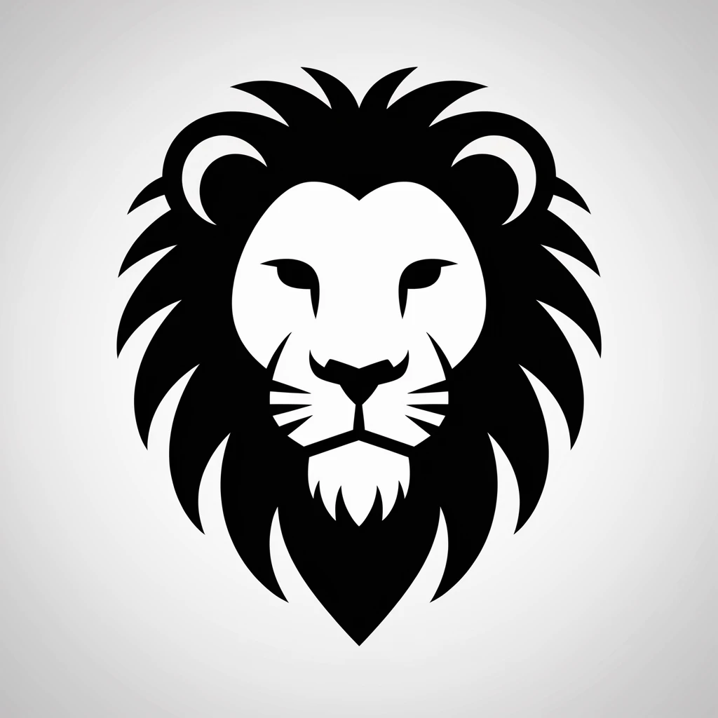 Lion selfie icon black silhouette emoji