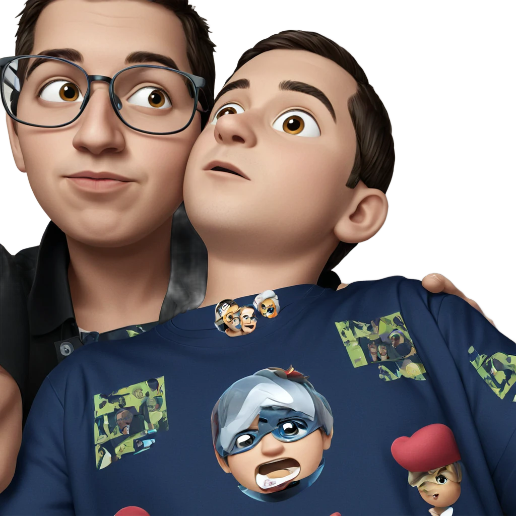 two boys in stylish shirts emoji