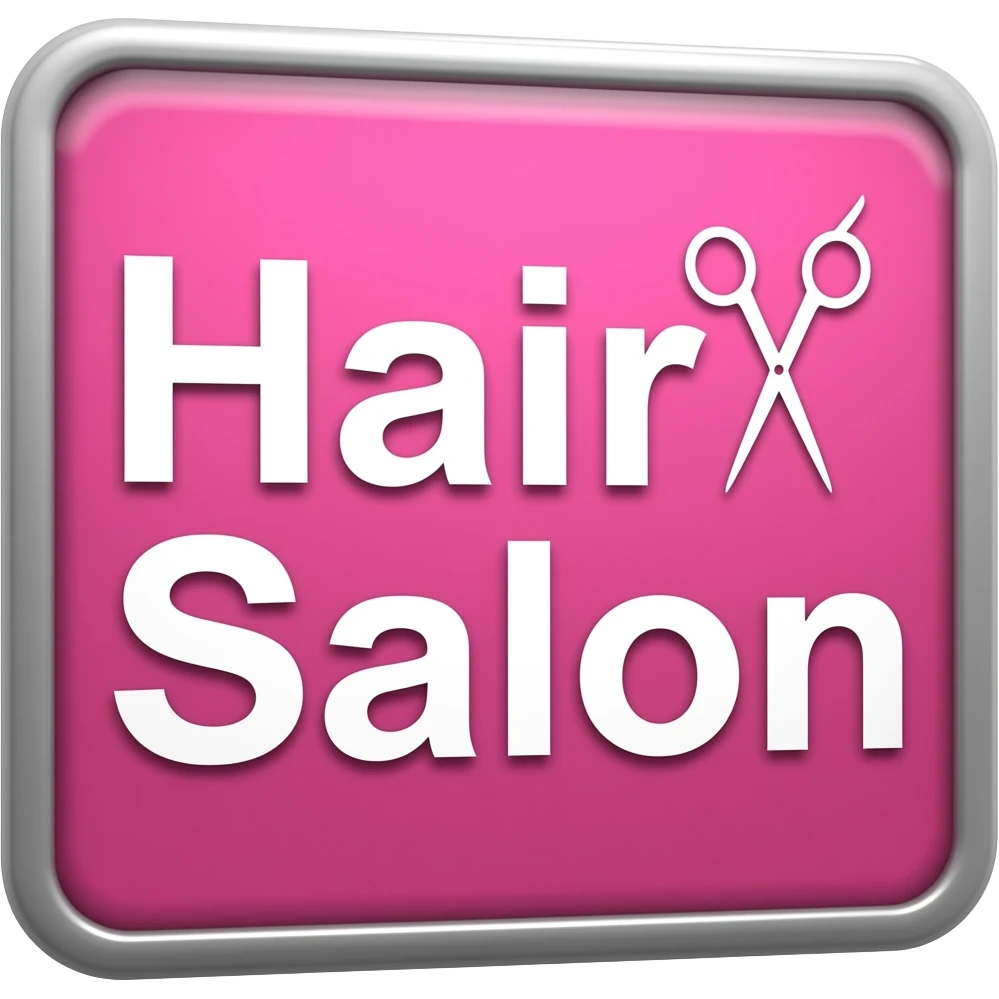 Pink building signboard Design Hair name Hair Salon emoji