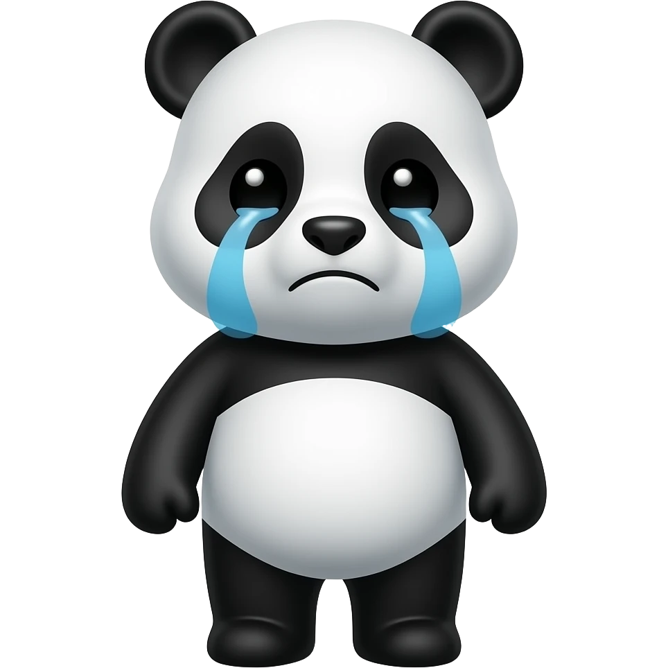 Crying panda emoji