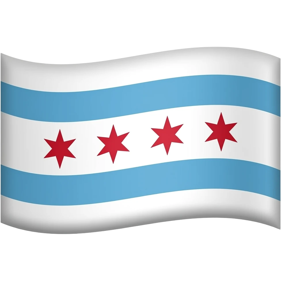 Haz un emoji bandera de la bandera de ciudad de chicago emoji