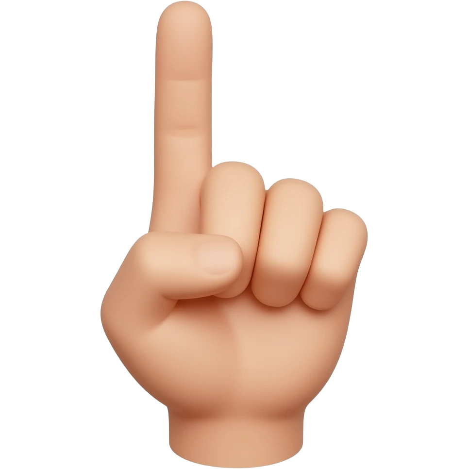 one finger up hand gesture 3d emoji