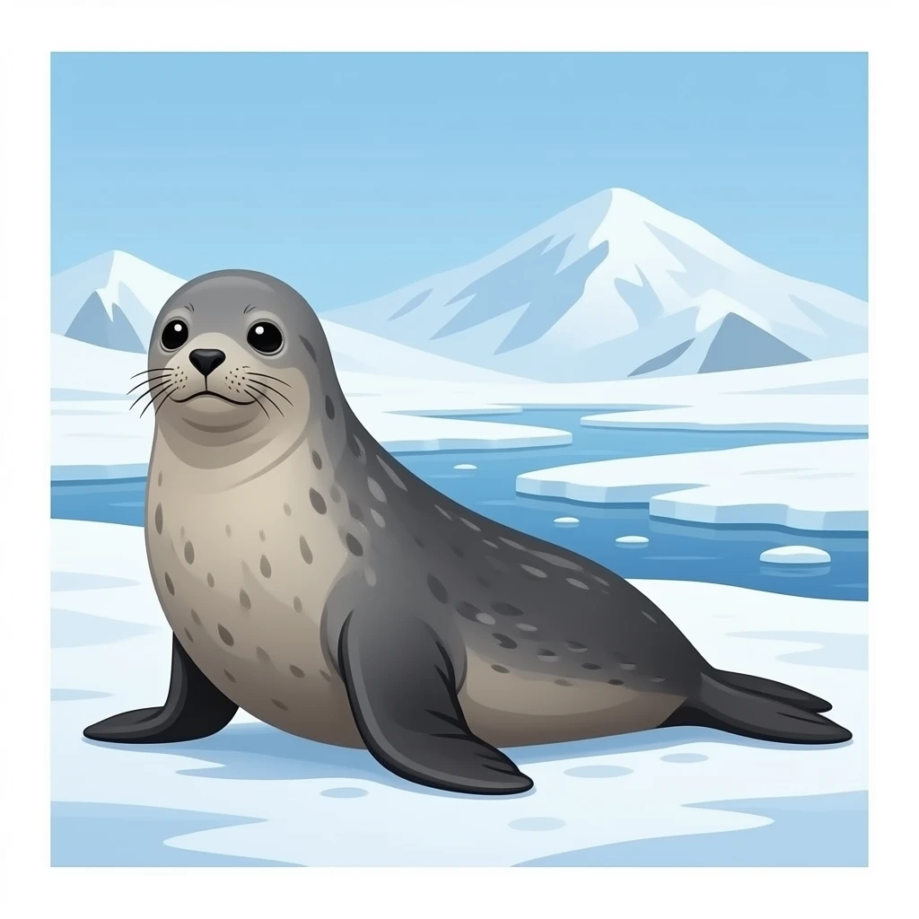 a Picture of a seal background is the antartica emoji
