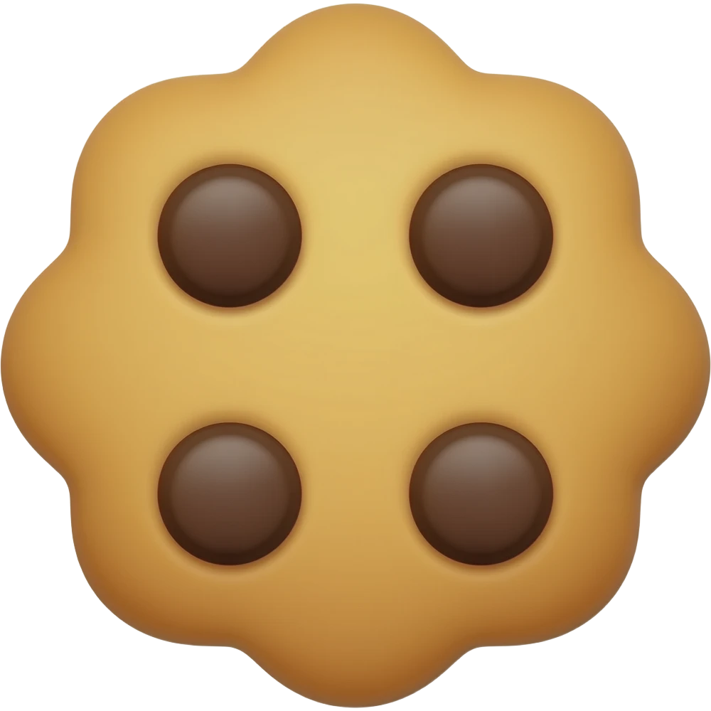 cookie with 4 chocolate chips on it emoji