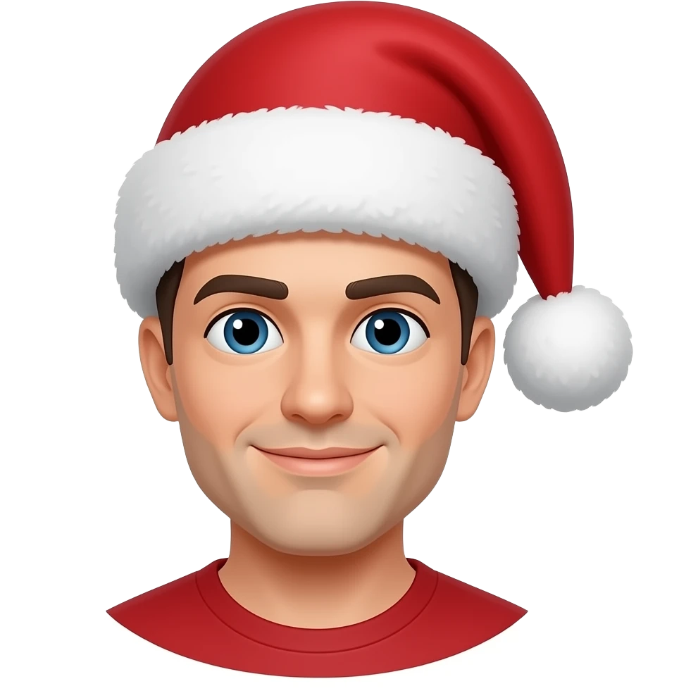 male people wearing Santa Hats emoji