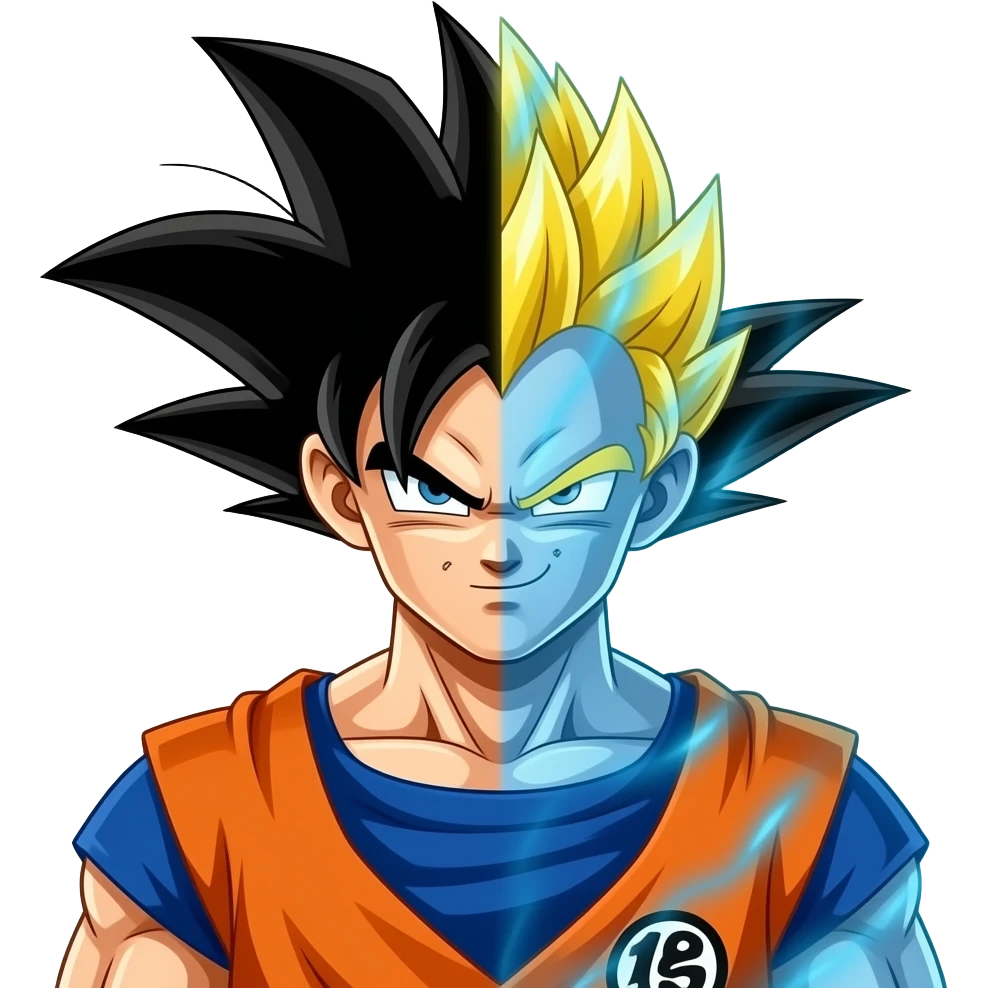 Goku fused with Vegeta emoji