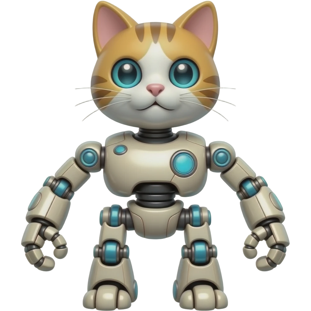 Cat shaped robot animal toy emoji