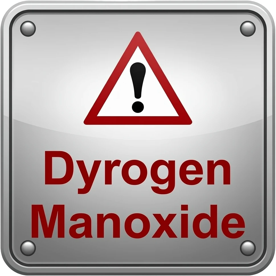 warning sign that reads dyrogen manoxide emoji