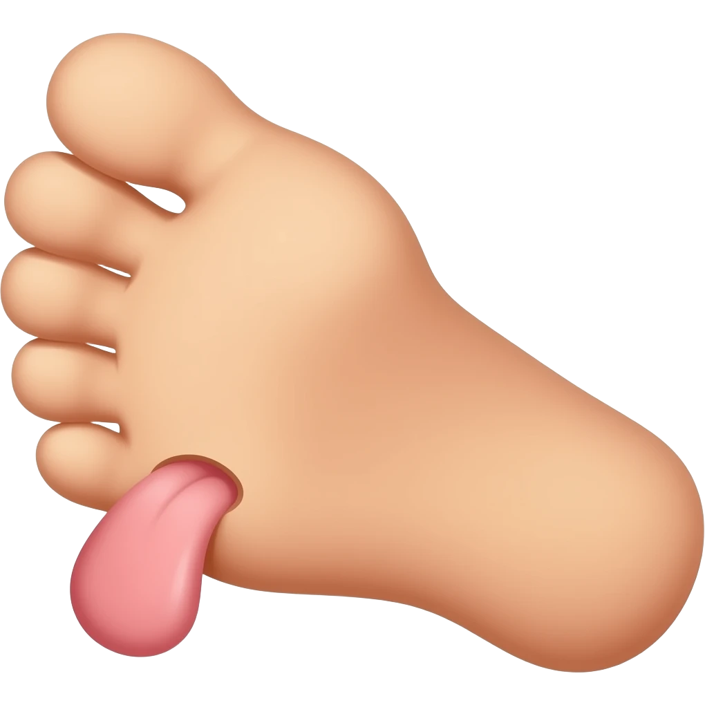 🦶🏻 being licked emoji