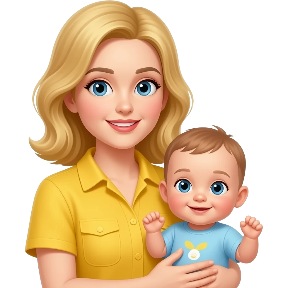 a really stylish yellow mom with baby emoji