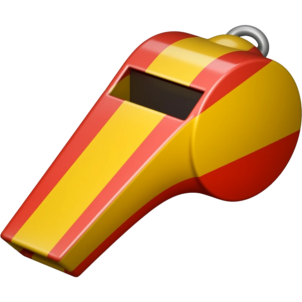 Whistle red yellow red like flag emoji