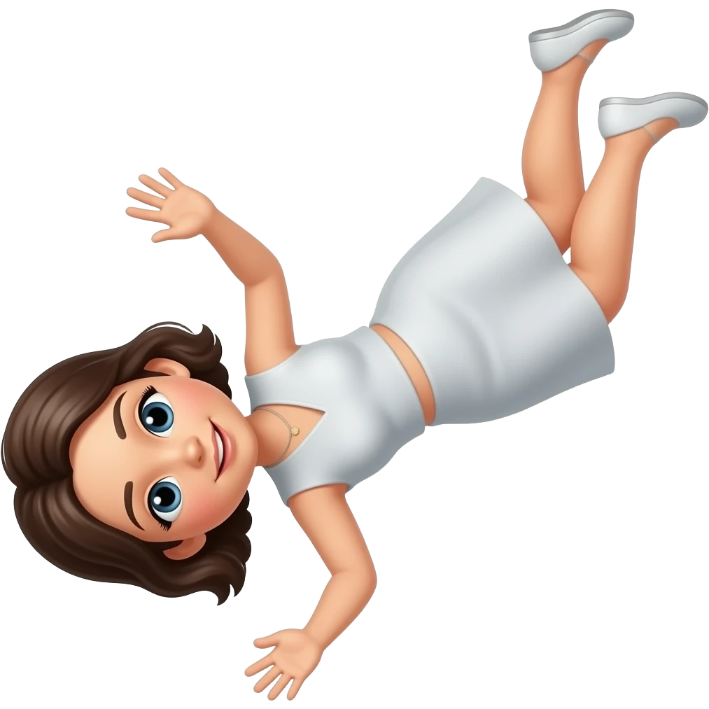 white woman falling emoji