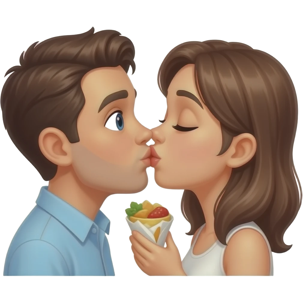 this emoji(😚) french kissing this emoji(😋) emoji