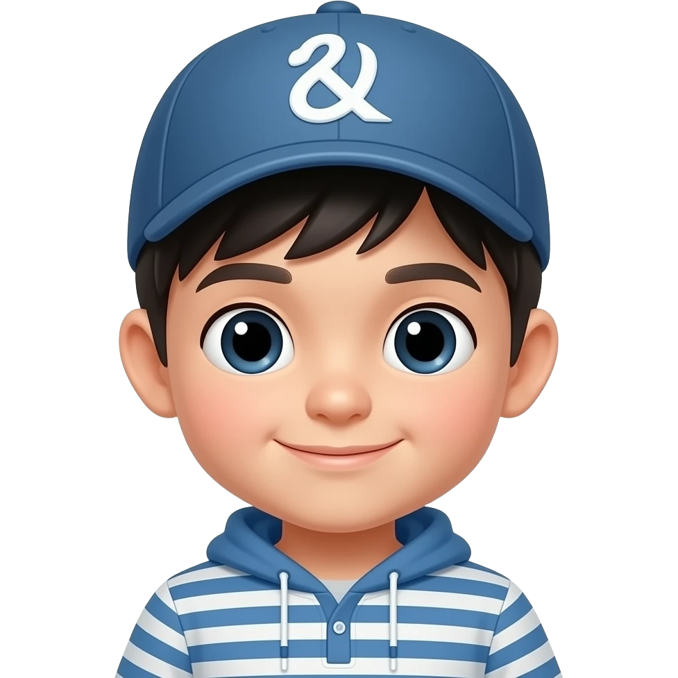 asian cute boy head with cap emoji