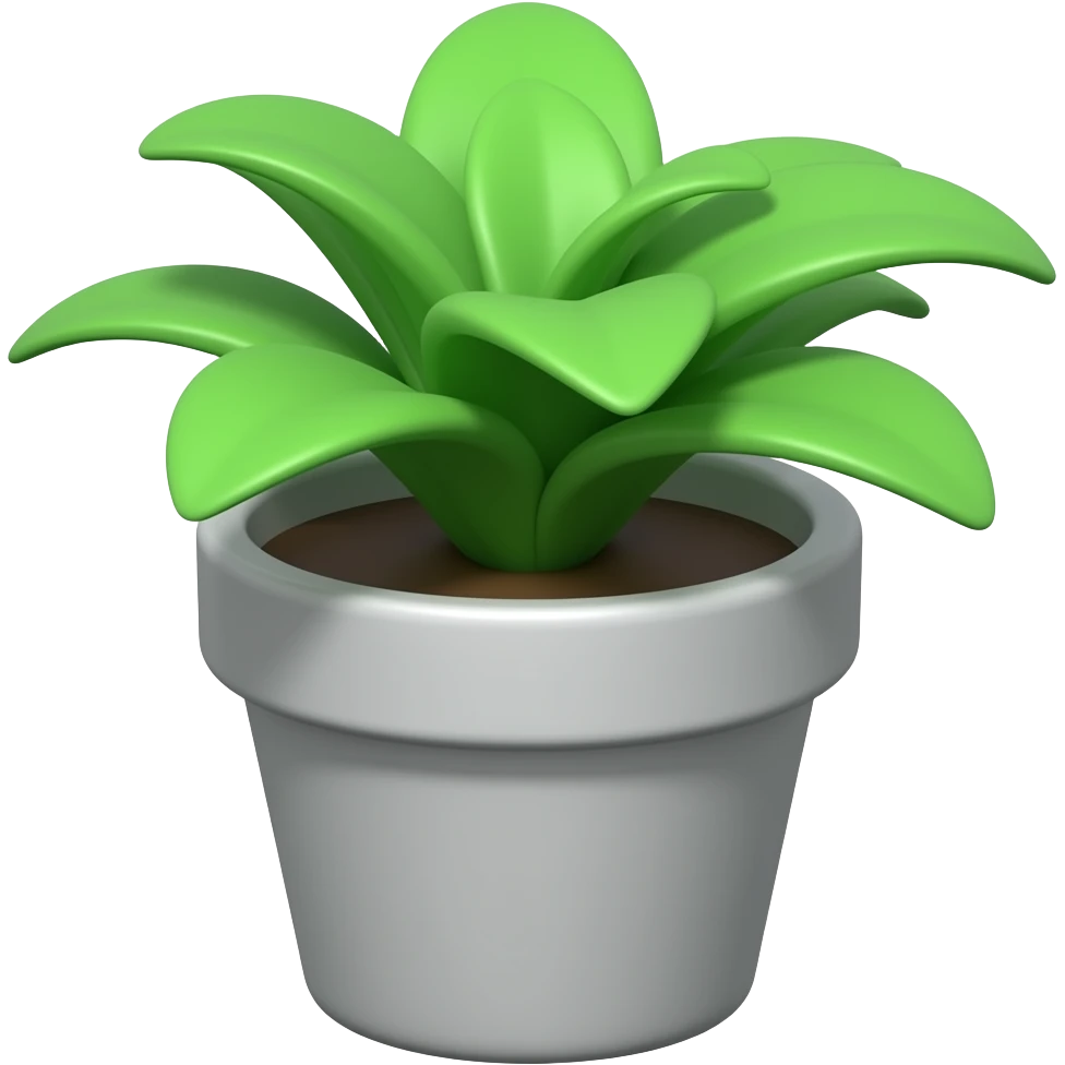 3d Silver potted plant icon emoji